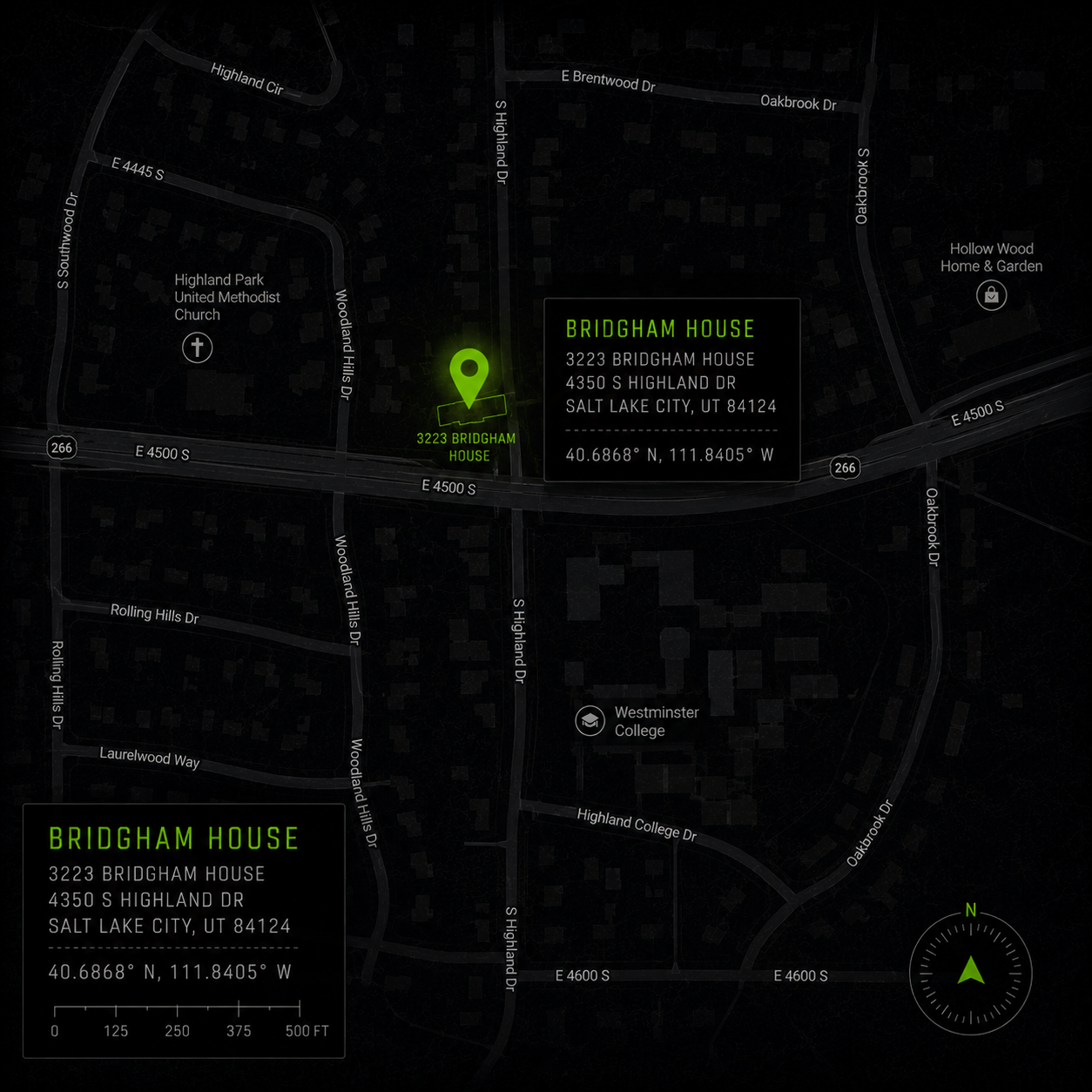 Bridgham House location map